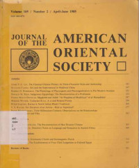 1911910 - Journal Of The American Oriental Society