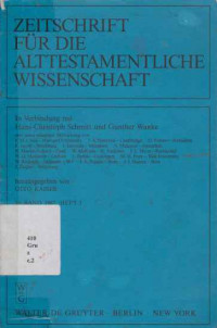 2011028 - Zeitschrift Fur Die Alttestamentliche Wissenschaft