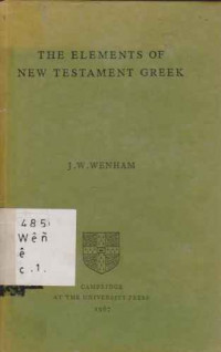 31554 - The Elements Of New Testament Greek'