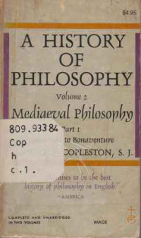 36350 - History Of Philosophy Volume 2 Medieval Philosophy