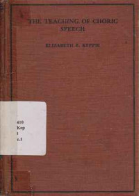 7240 - The Teaching Of Choric Speech